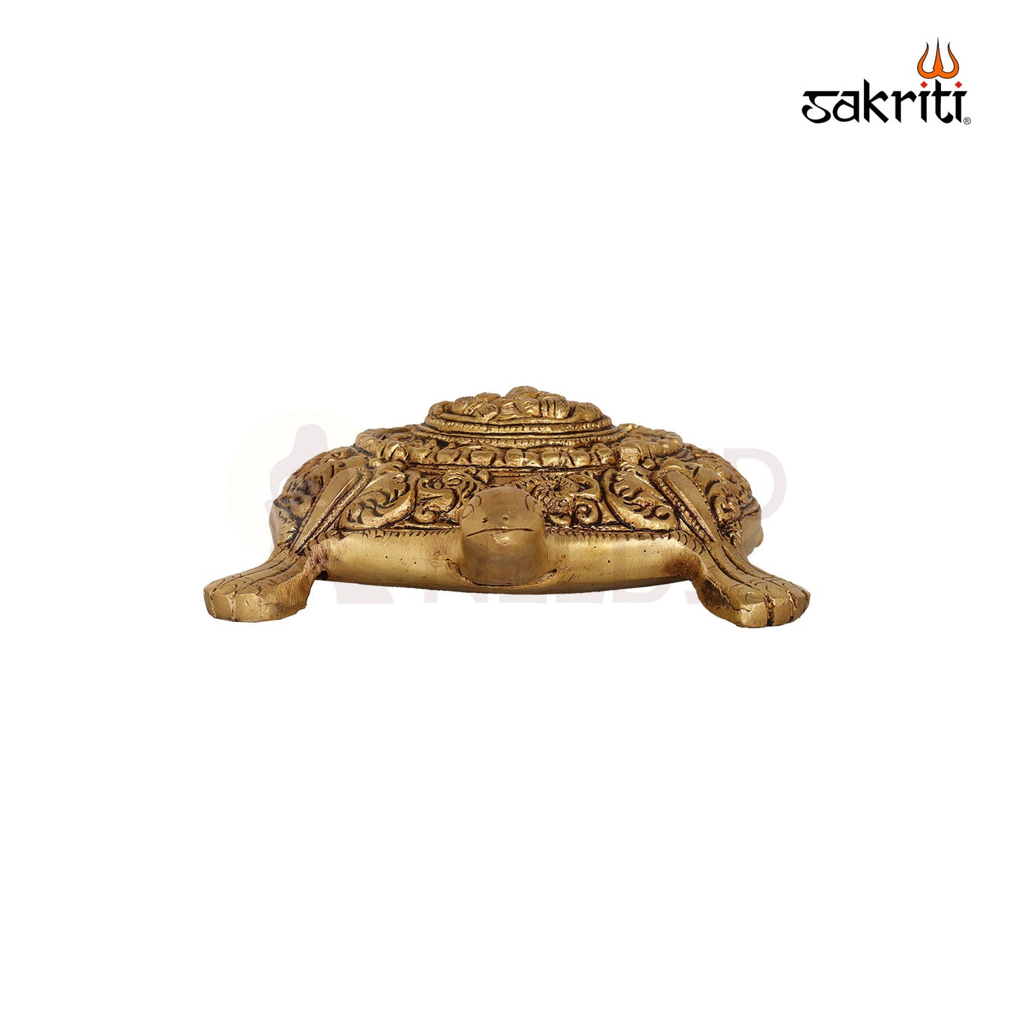 Brass Ganesha on Tortoise Base – 7.3 Inch Vastu Idol