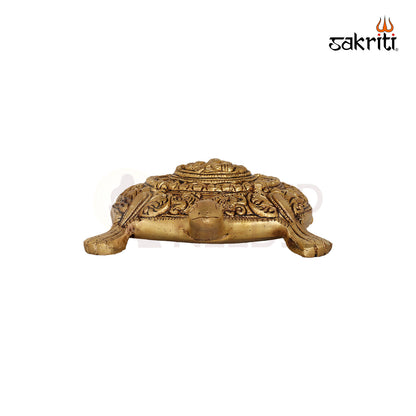 Brass Ganesha on Tortoise Base – 7.3 Inch Vastu Idol