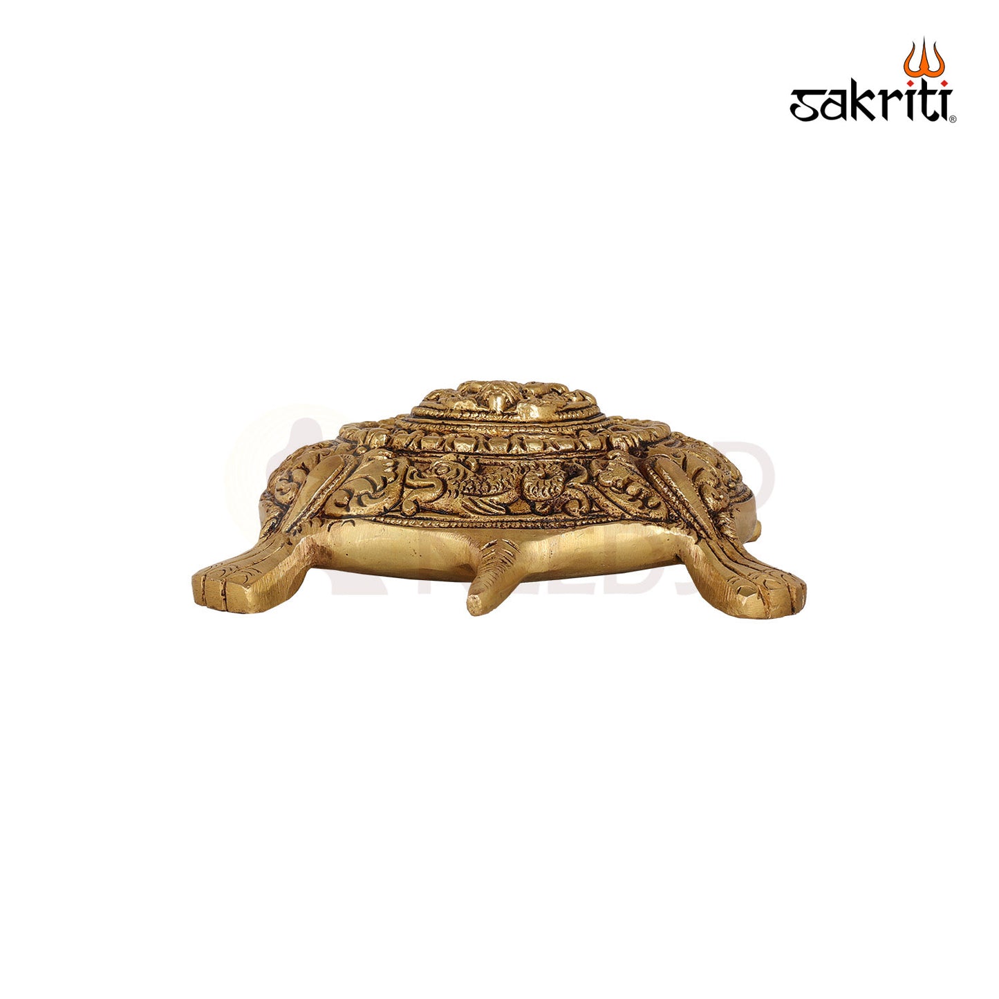 Brass Ganesha on Tortoise Base – 7.3 Inch Vastu Idol