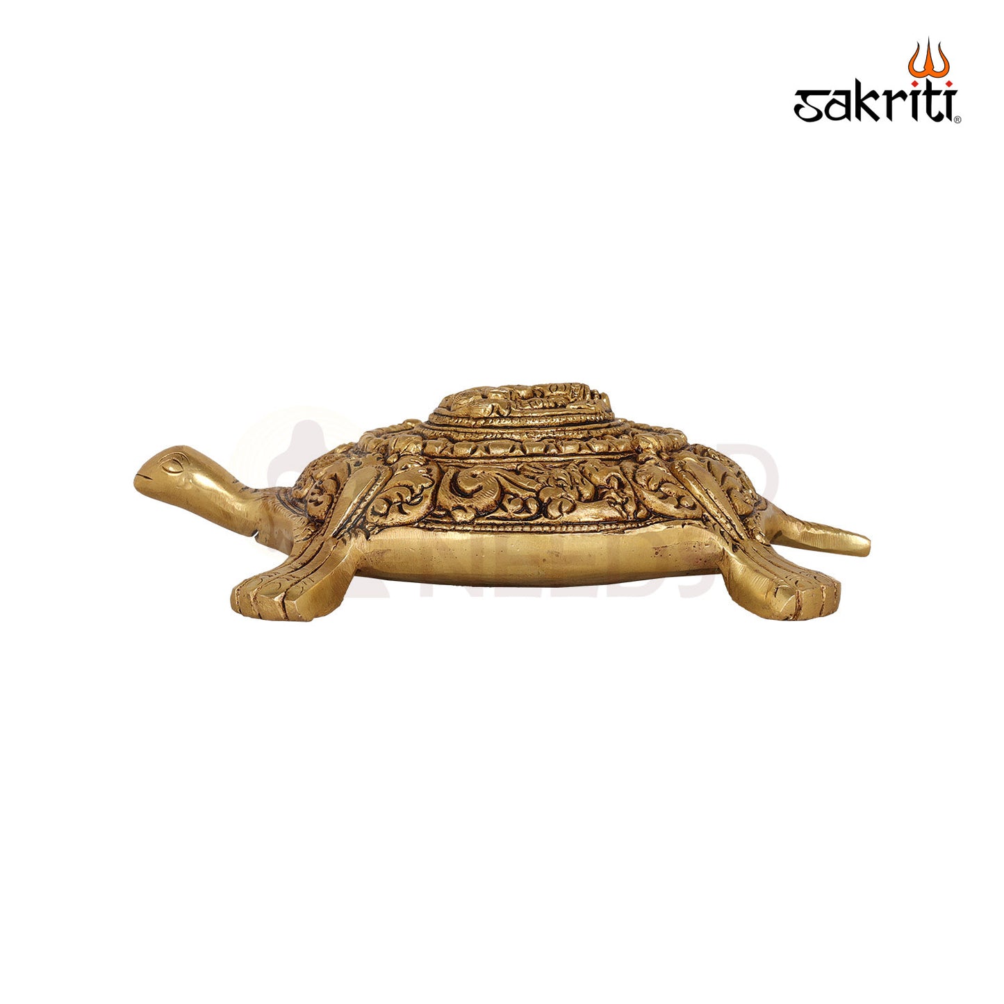 Brass Ganesha on Tortoise Base – 7.3 Inch Vastu Idol