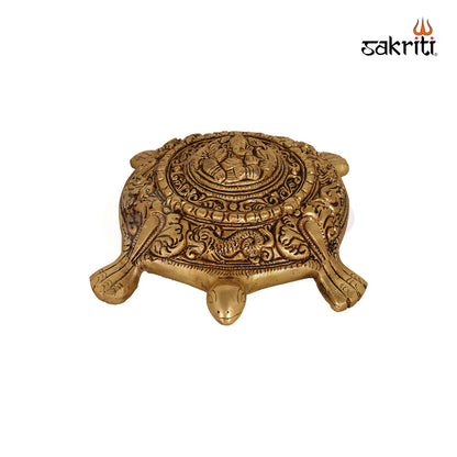 Brass Ganesha on Tortoise Base – 7.3 Inch Vastu Idol