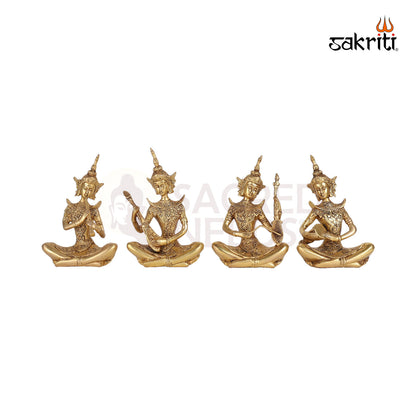 Brass Tara Devi Idol Set – 7.7 Inch Tibetan Buddhist Goddess