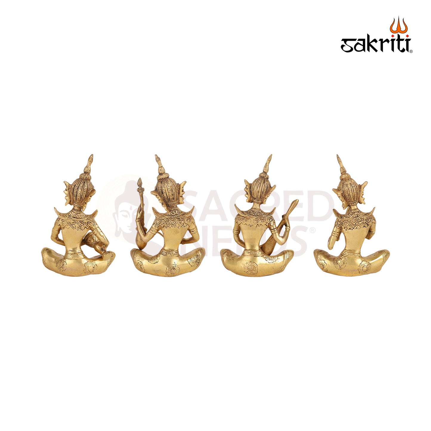 Brass Tara Devi Idol Set – 7.7 Inch Tibetan Buddhist Goddess