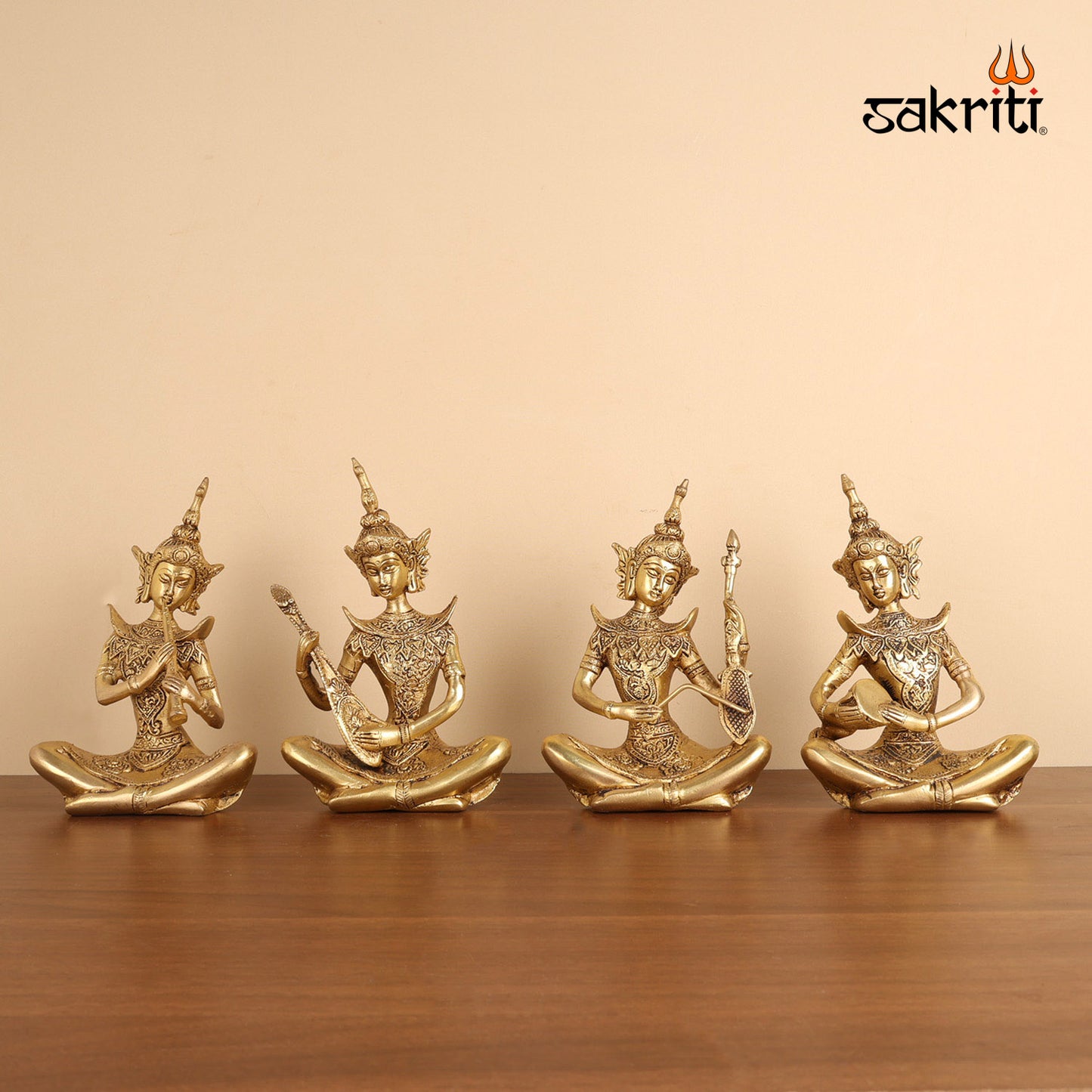 Brass Tara Devi Idol Set – 7.7 Inch Tibetan Buddhist Goddess