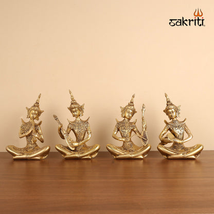 Brass Tara Devi Idol Set – 7.7 Inch Tibetan Buddhist Goddess