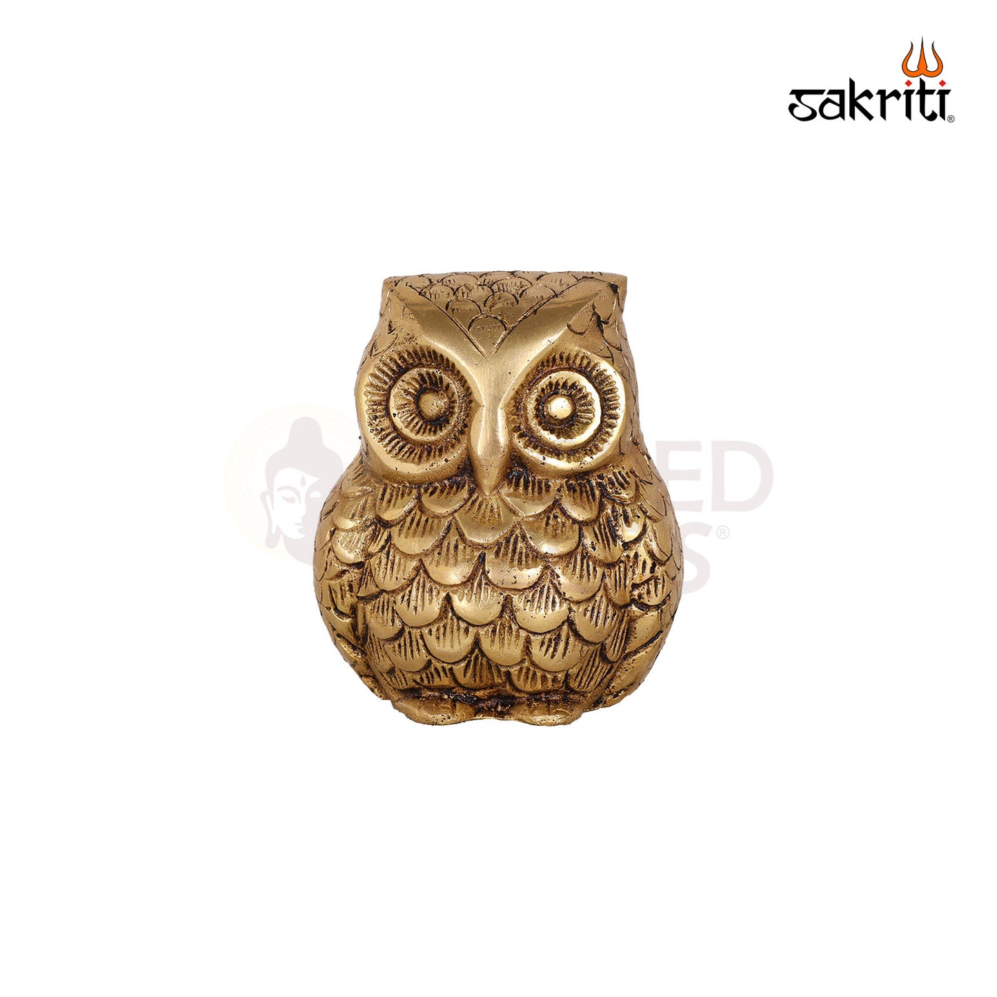 Brass Owl Figurine – 3.9 Inch Vastu Feng Shui Decor