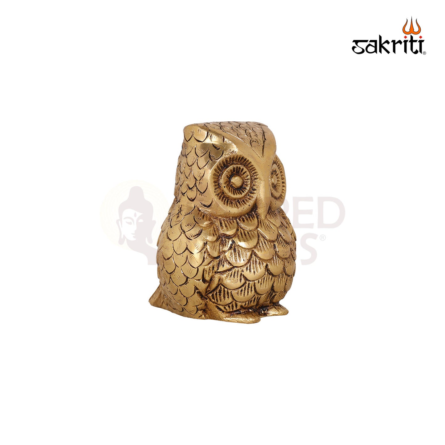 Brass Owl Figurine – 3.9 Inch Vastu Feng Shui Decor