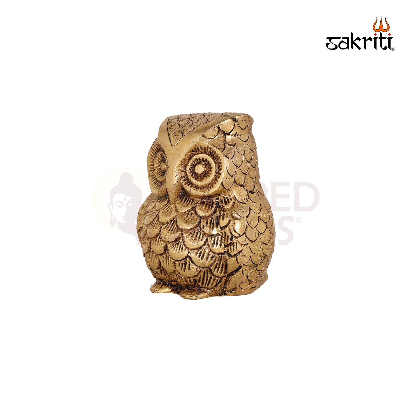 Brass Owl Figurine – 3.9 Inch Vastu Feng Shui Decor