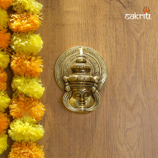 BRASS WALL MOUNTED KATHAKALI FACE