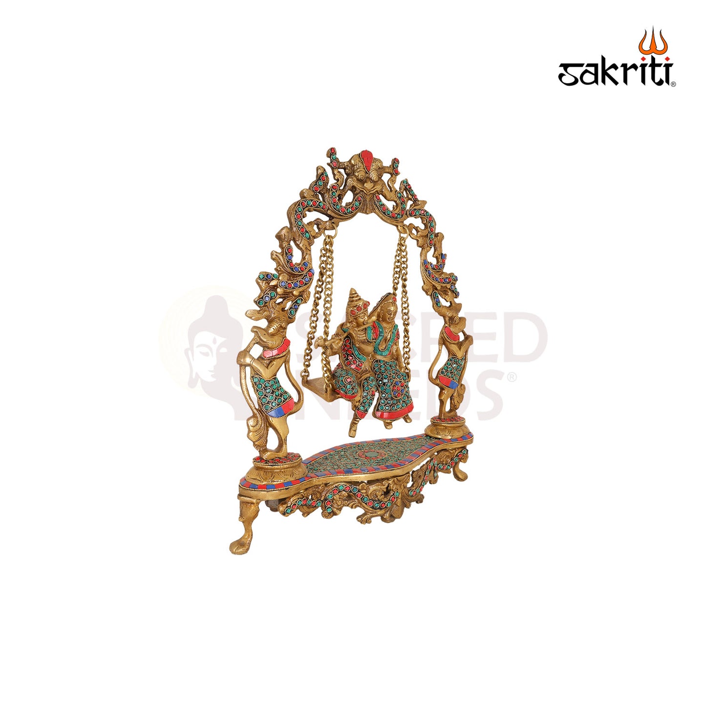 BRASS JHULA WITH RADHA KRISHNA