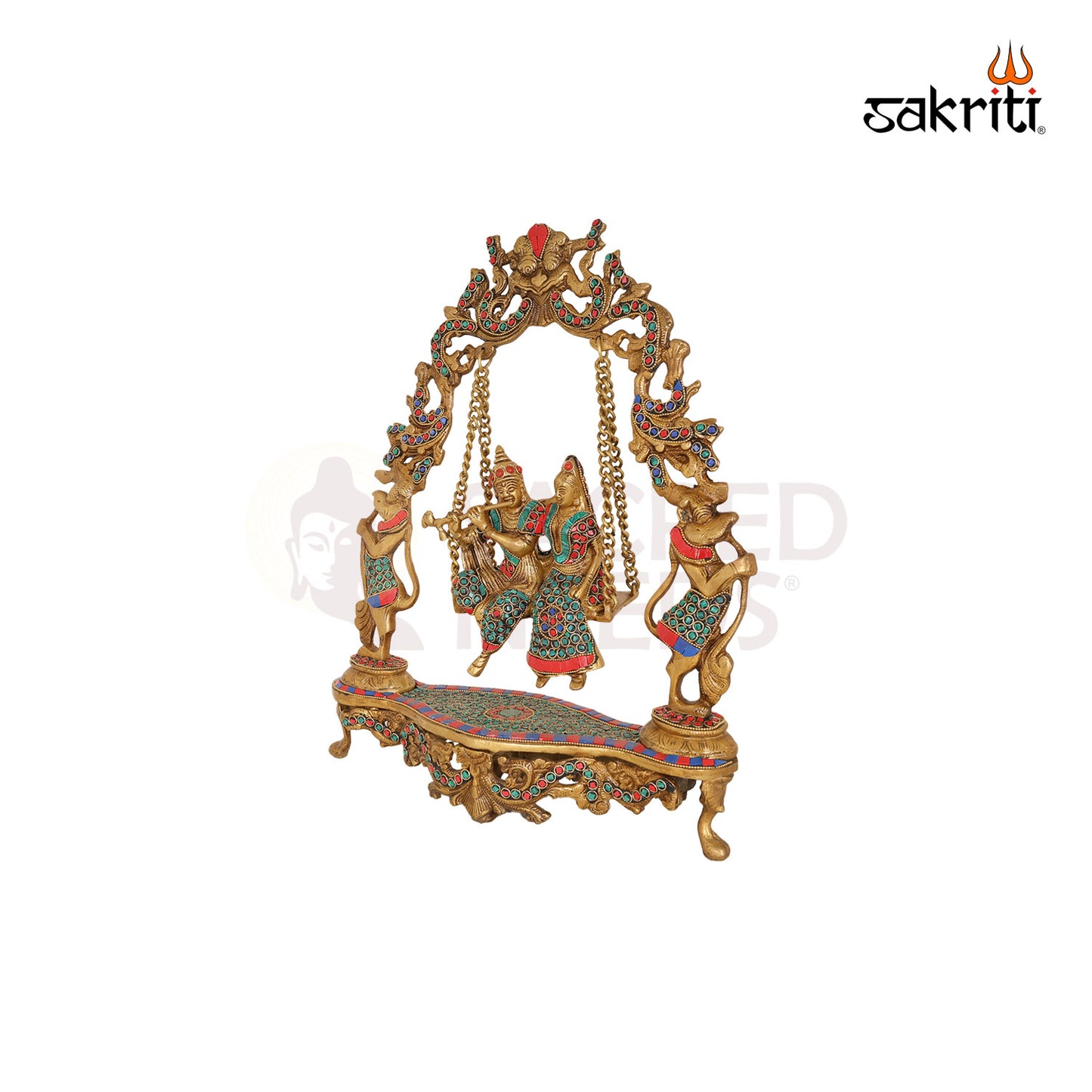 BRASS JHULA WITH RADHA KRISHNA