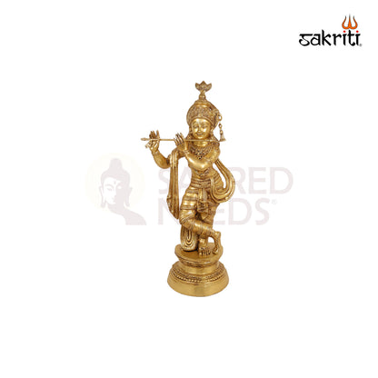 BRASS KRISHNA WITH FLUTE