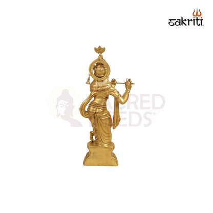 BRASS KRISHNA WITH FLUTE