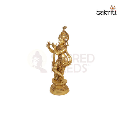 BRASS KRISHNA WITH FLUTE