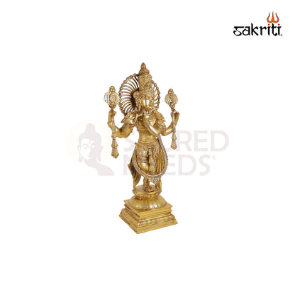 BRASS KRISHNA WITH SHANKH CHAKRA