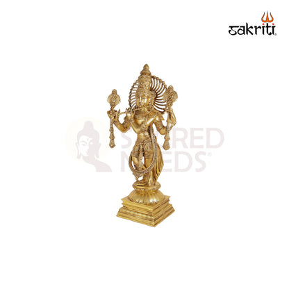 BRASS KRISHNA WITH SHANKH CHAKRA