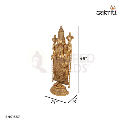 Brass Tirupati Balaji Idol – 46 Inch Lord Venkateswara Statue