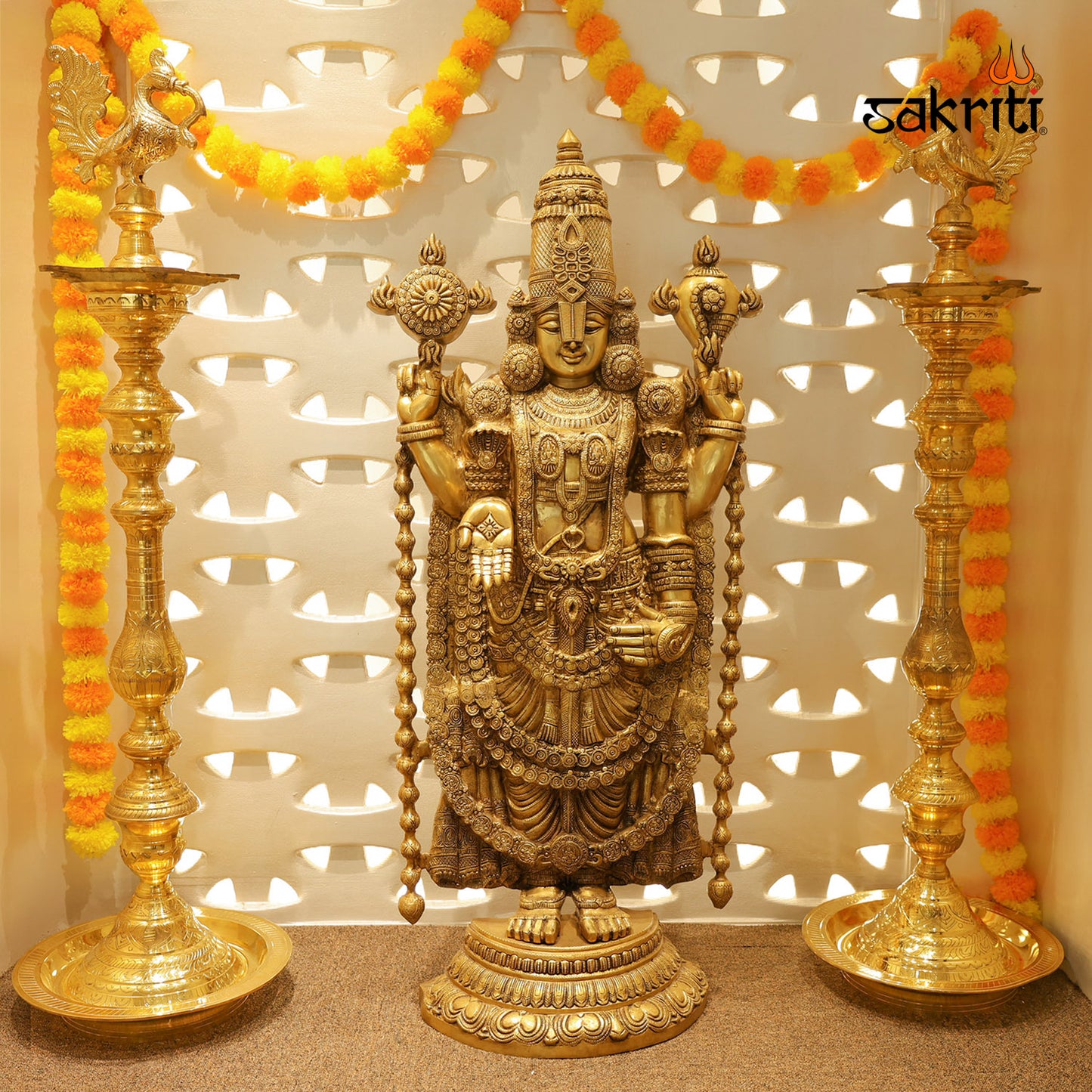 Brass Tirupati Balaji Idol – 46 Inch Lord Venkateswara Statue