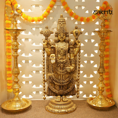 Brass Tirupati Balaji Idol – 46 Inch Lord Venkateswara Statue