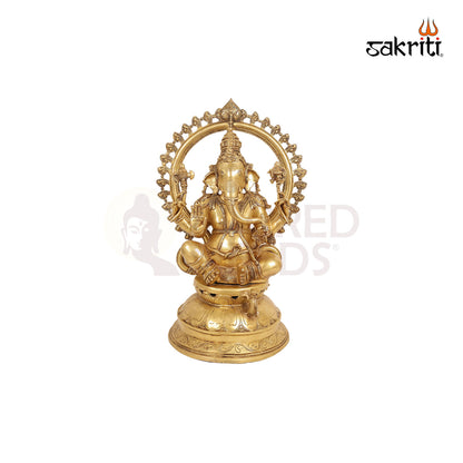 Brass Ganesha with Arch – 26 Inch Hindu God Sculpture