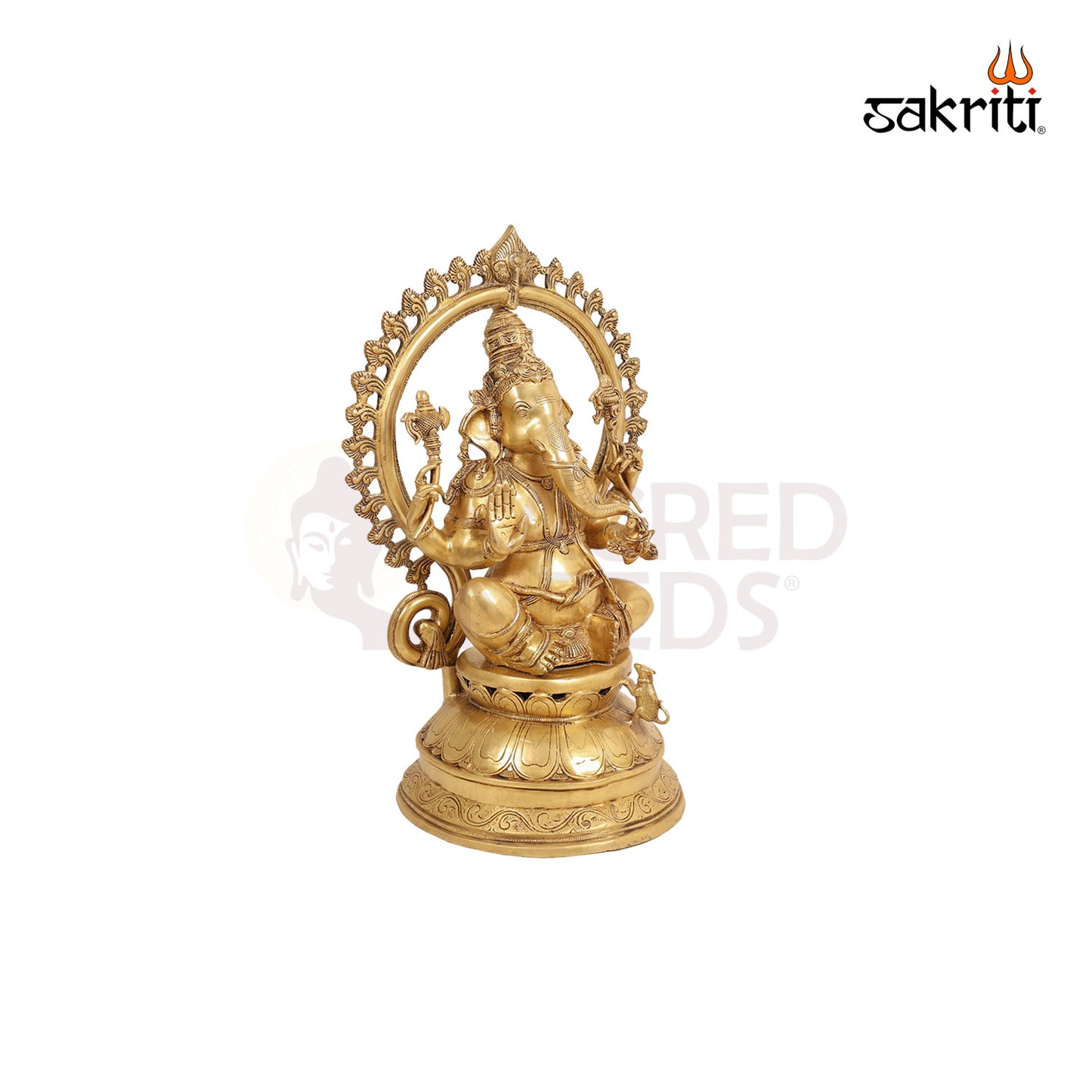 Brass Ganesha with Arch – 26 Inch Hindu God Sculpture
