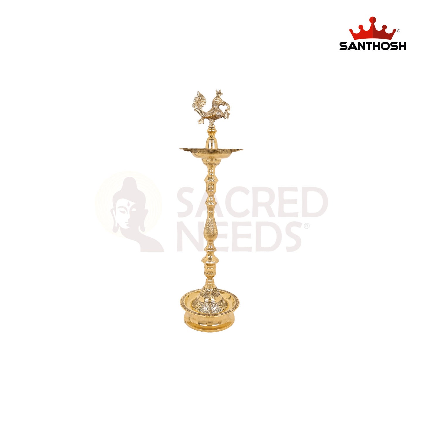 Brass Nagas Kuthu Vilakku – 36 Inch Festival Lamp for Puja