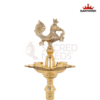 Brass Nagas Kuthu Vilakku – 36 Inch Festival Lamp for Puja