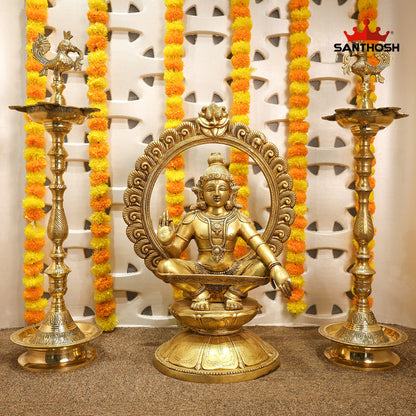 Brass Nagas Kuthu Vilakku – 36 Inch Festival Lamp for Puja