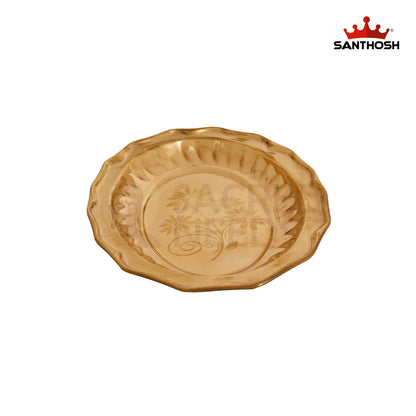 Brass Oval Tray – 1 Inch Pooja Plate for Offerings