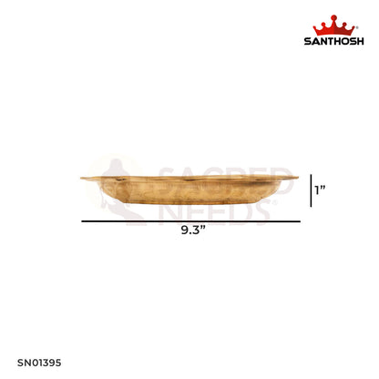 Brass Oval Tray – 1 Inch Pooja Plate for Offerings
