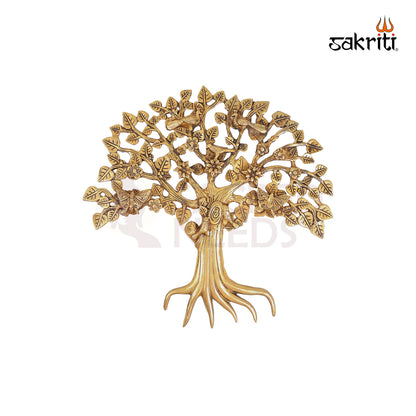 BRASS TREE WITH BIRDS AND BUTTERFLY