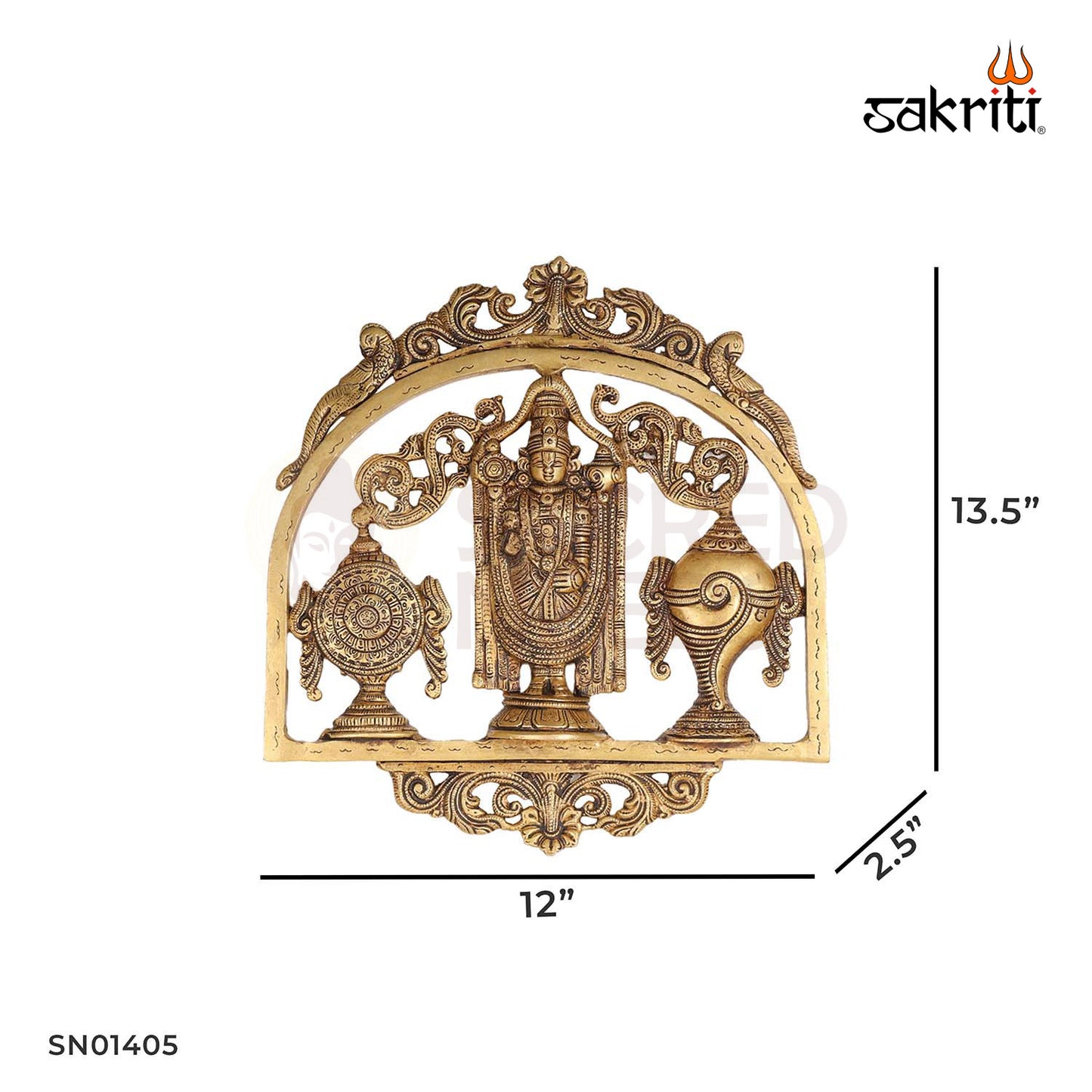 Balaji S C Wall Hanging Plate – 13.5 Inch Lord Venkateswara Decor
