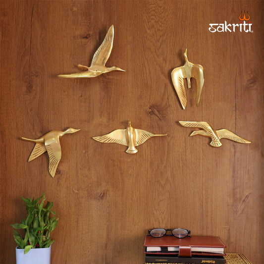 BRASS WALL HANGING FLYING BIRDS