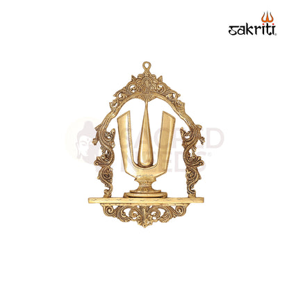 BRASS SHANKH CHAKRA NAMAM WALL HANGING PLATE SET