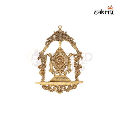 BRASS SHANKH CHAKRA NAMAM WALL HANGING PLATE SET