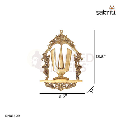 BRASS SHANKH CHAKRA NAMAM WALL HANGING PLATE SET