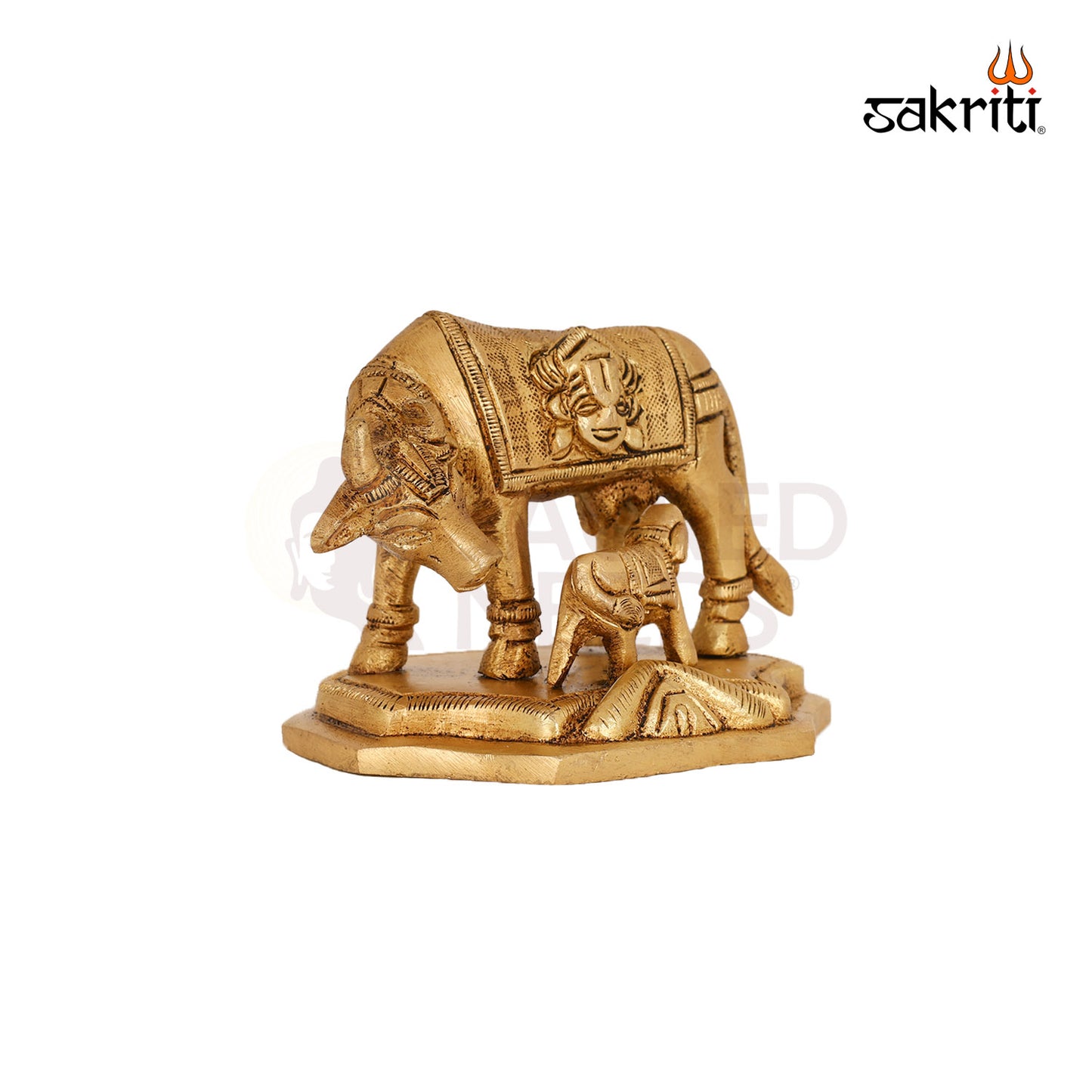 BRASS COW & CALF WITH BALAJI