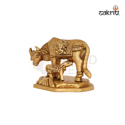 BRASS COW & CALF WITH BALAJI