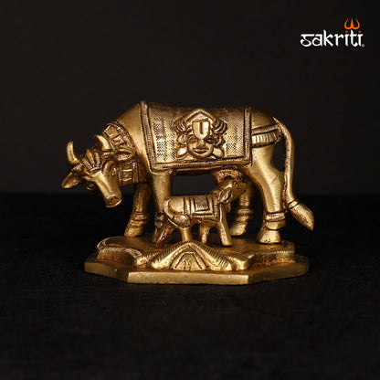 BRASS COW & CALF WITH BALAJI