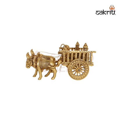 BRASS GANESHA BULLCART WITH SIDDHI BUDDHI