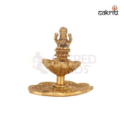 BRASS LAKSHMI DEEPAM WITH BASE