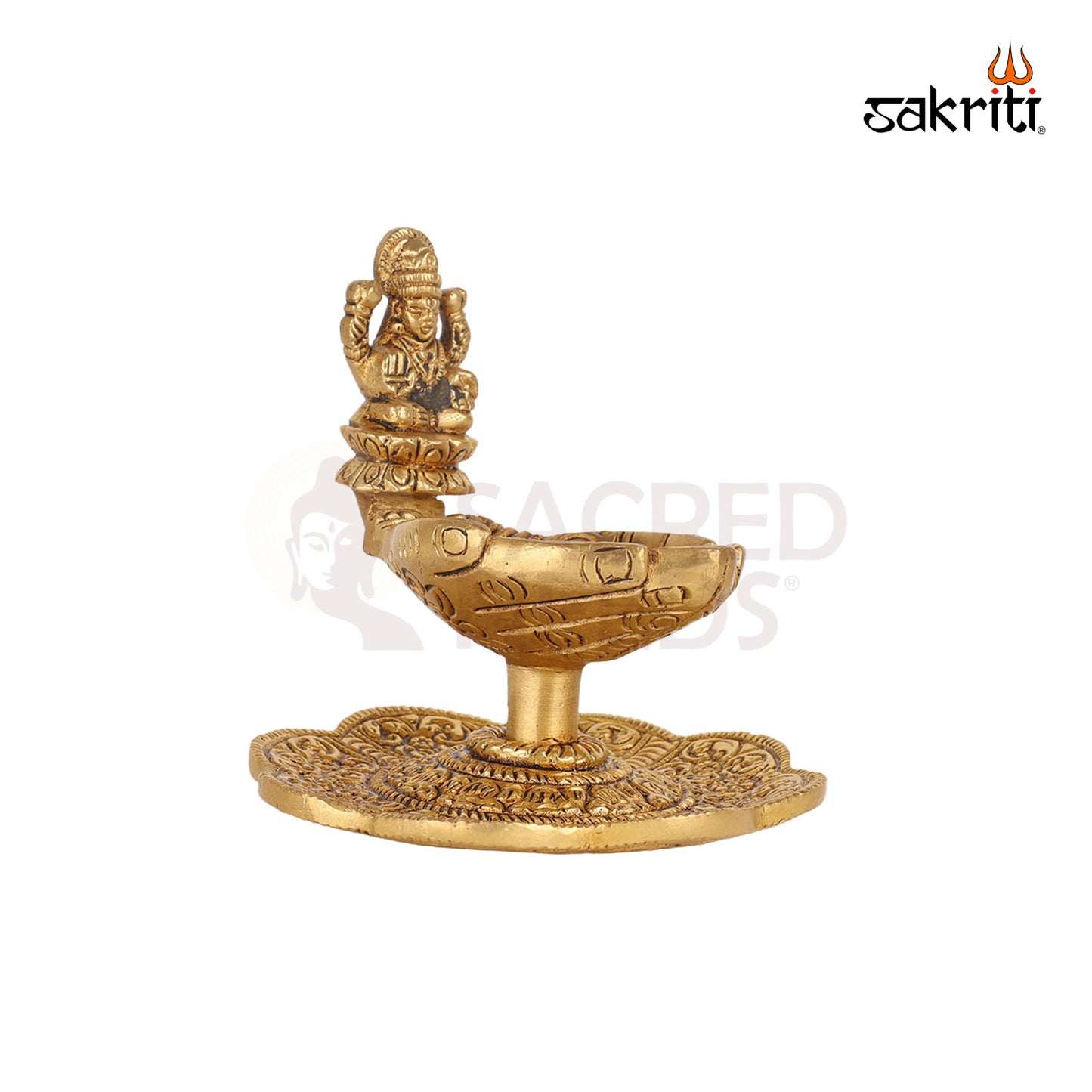 BRASS LAKSHMI DEEPAM WITH BASE