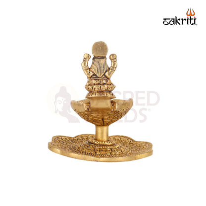 BRASS LAKSHMI DEEPAM WITH BASE