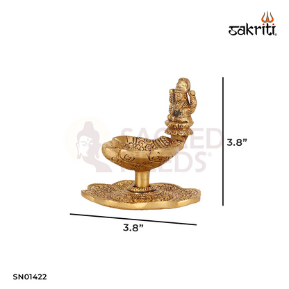 BRASS LAKSHMI DEEPAM WITH BASE