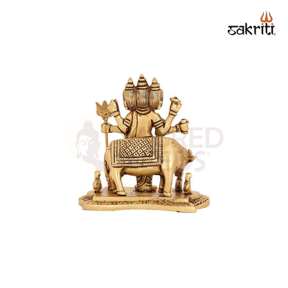 Brass Lord Dattatreya – 4.8 Inch Trimurti Idol for Home