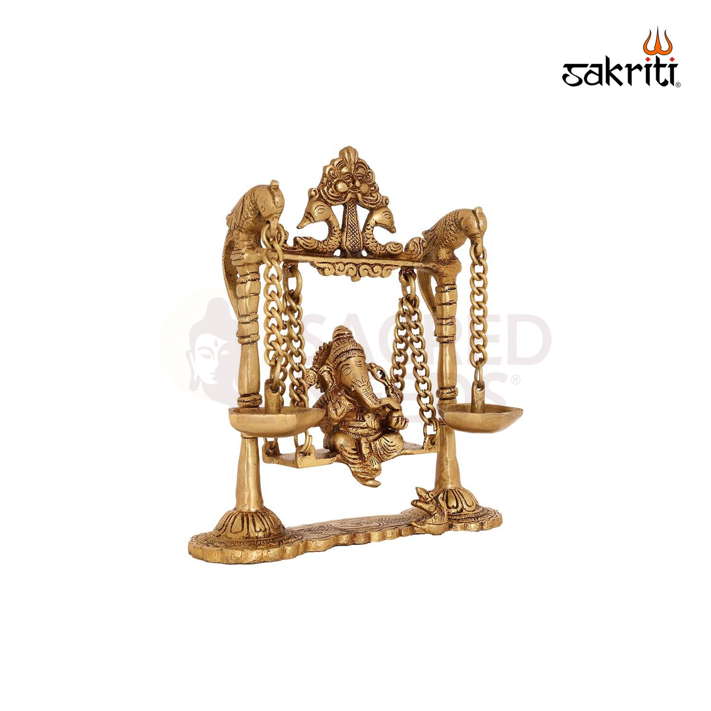 Ganesha Jhula with Hanging Lamp – 8.5 Inch Swing & Deepam Decor