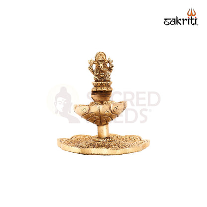 BRASS GANESHA DEEPAM WITH STAND