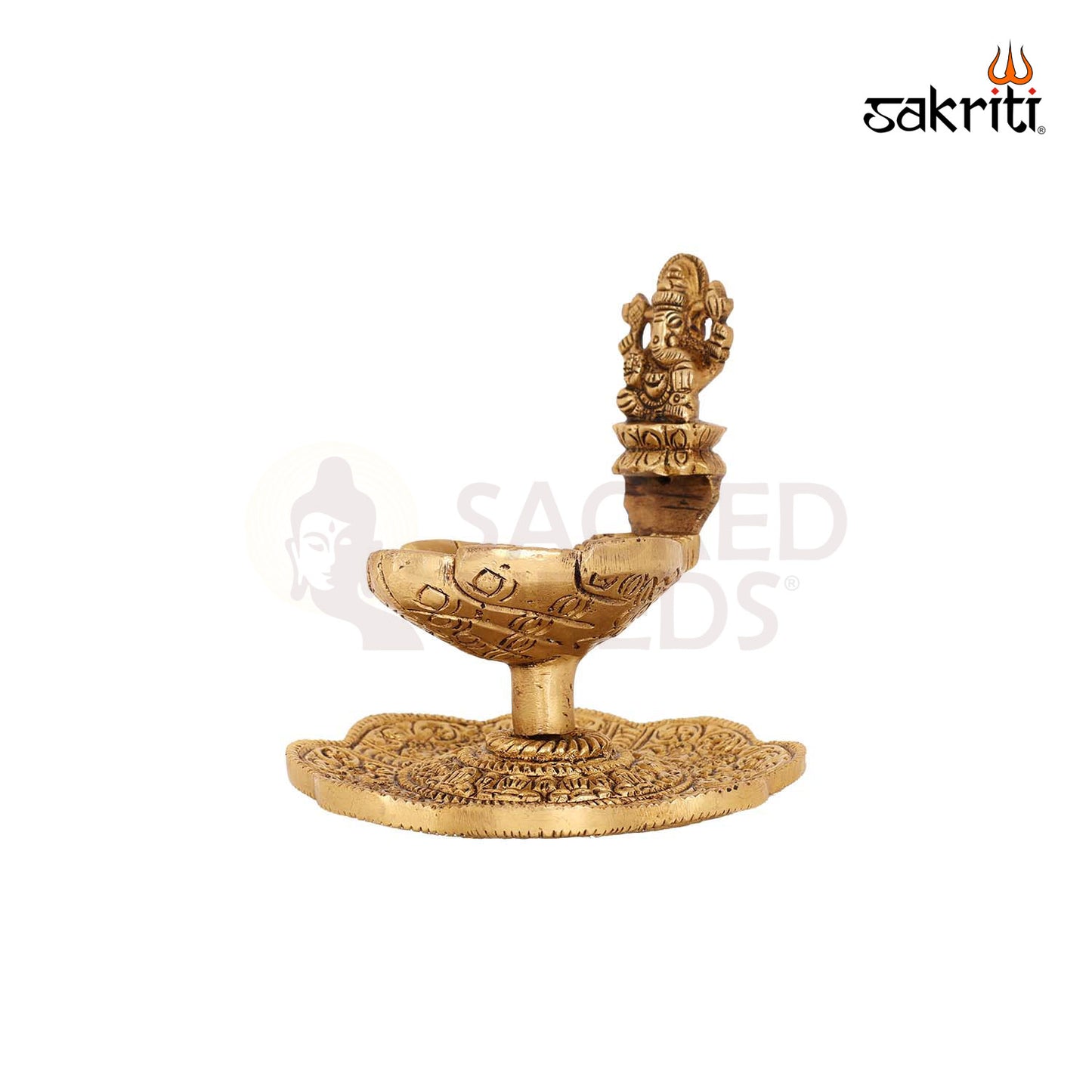 BRASS GANESHA DEEPAM WITH STAND