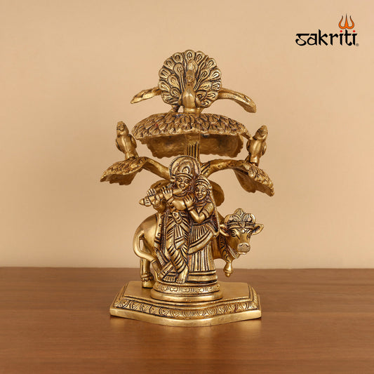 BRASS RADHA KRISHNA WITH TREE