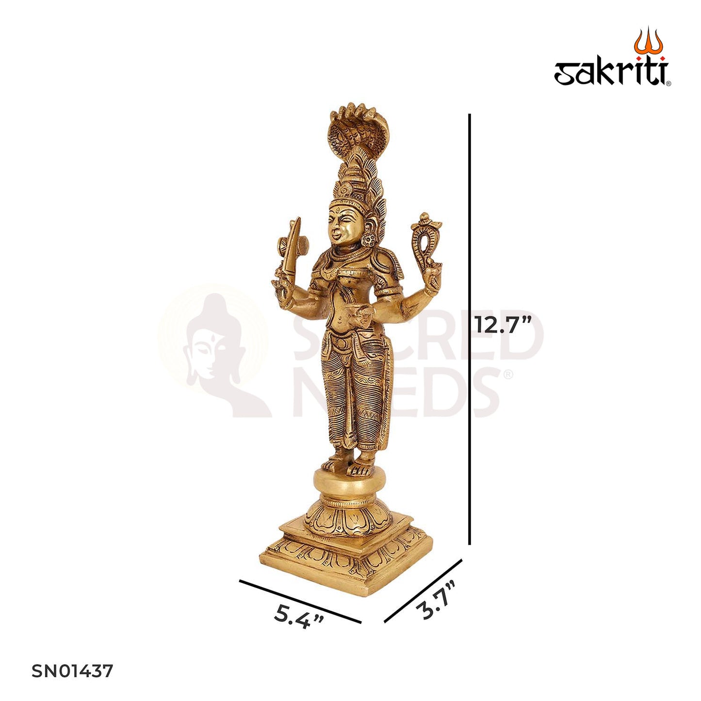 Brass Karumari Amman – 12.7 Inch South Indian Goddess Statue